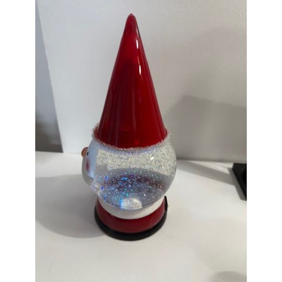 Glass Santa Head Snow Globe Working Lights Red - Picture 5 of 9